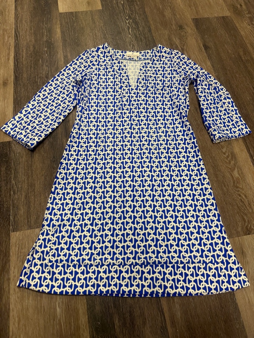 Jude Connally Royal Blue & White Link Print Tunic